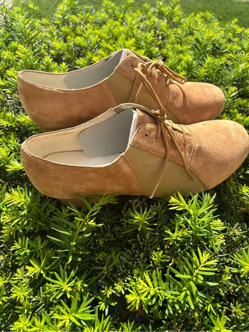 Ke Laci Tan Suede Ballroom Dance Shoes Women’s Size 8.5 Latin SalsaPractice NWOB